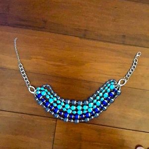Gorgeous - 5 layer blue bead layered statement necklace